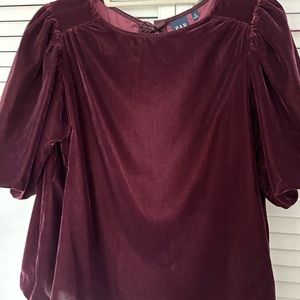 Velvet puff sleeve top - Gap